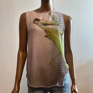 Praying Mantis Sleeveless Tank Top with original photography by Silent Jane.